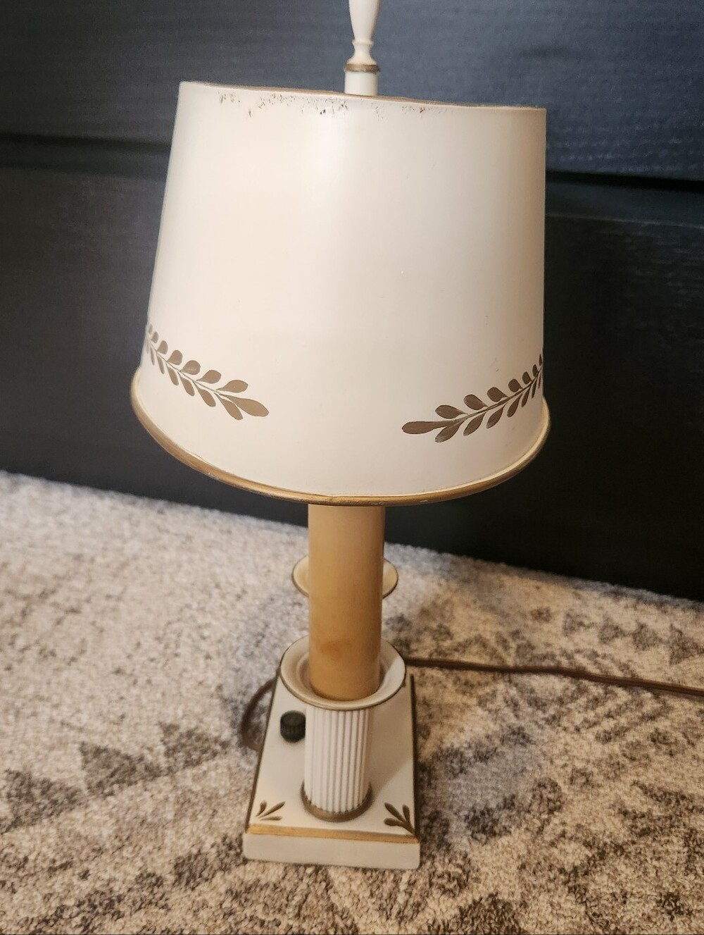 Vintage Cream And Gold Bouillotte Lamp - Picture 6 of 15